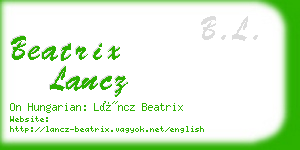 beatrix lancz business card